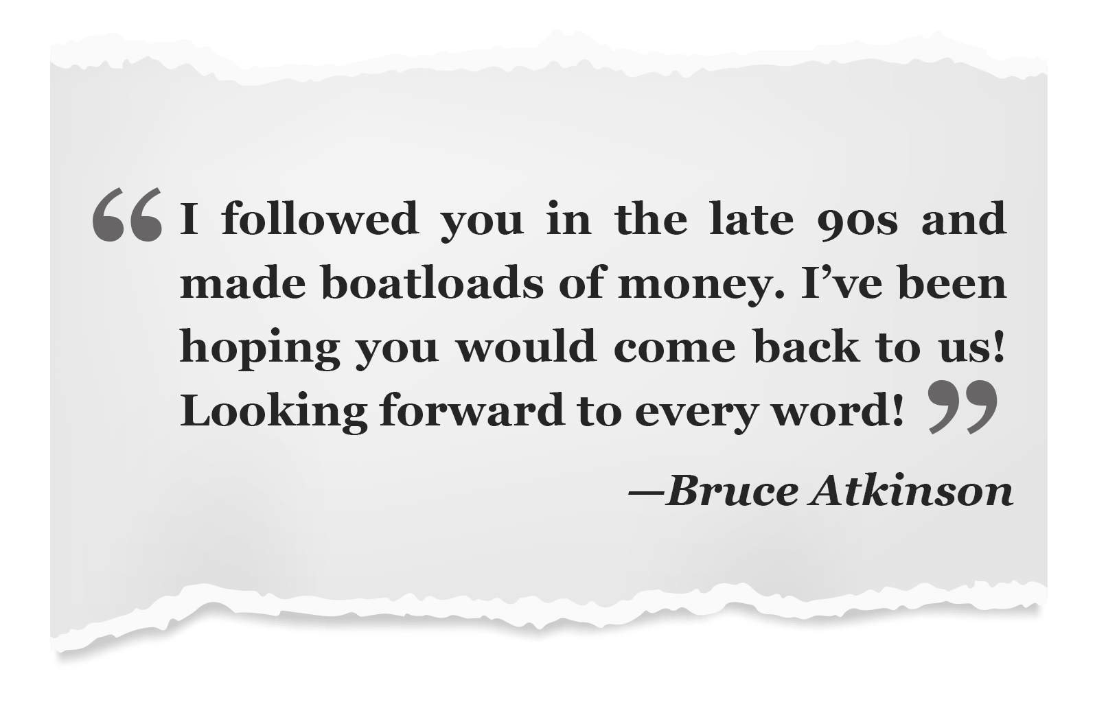 Facebook post - Bruce Atkinson